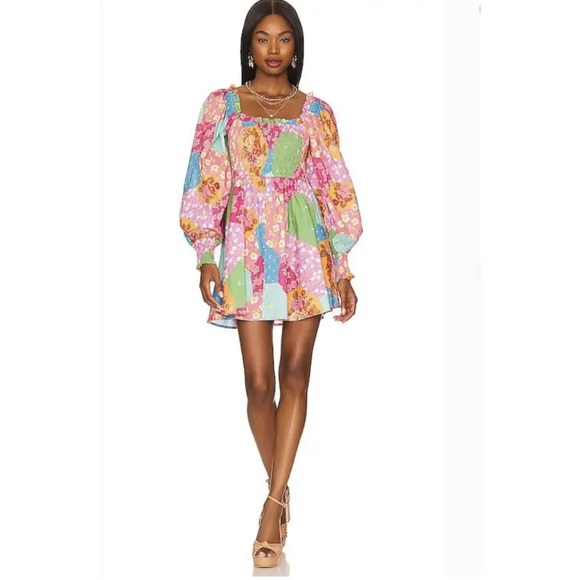 Trade/sell Spell Freda shirred mini dress XS 🌺💖🌈 - Picture 5 of 6